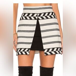Alice + Olivia Black and White Striped Skirt
